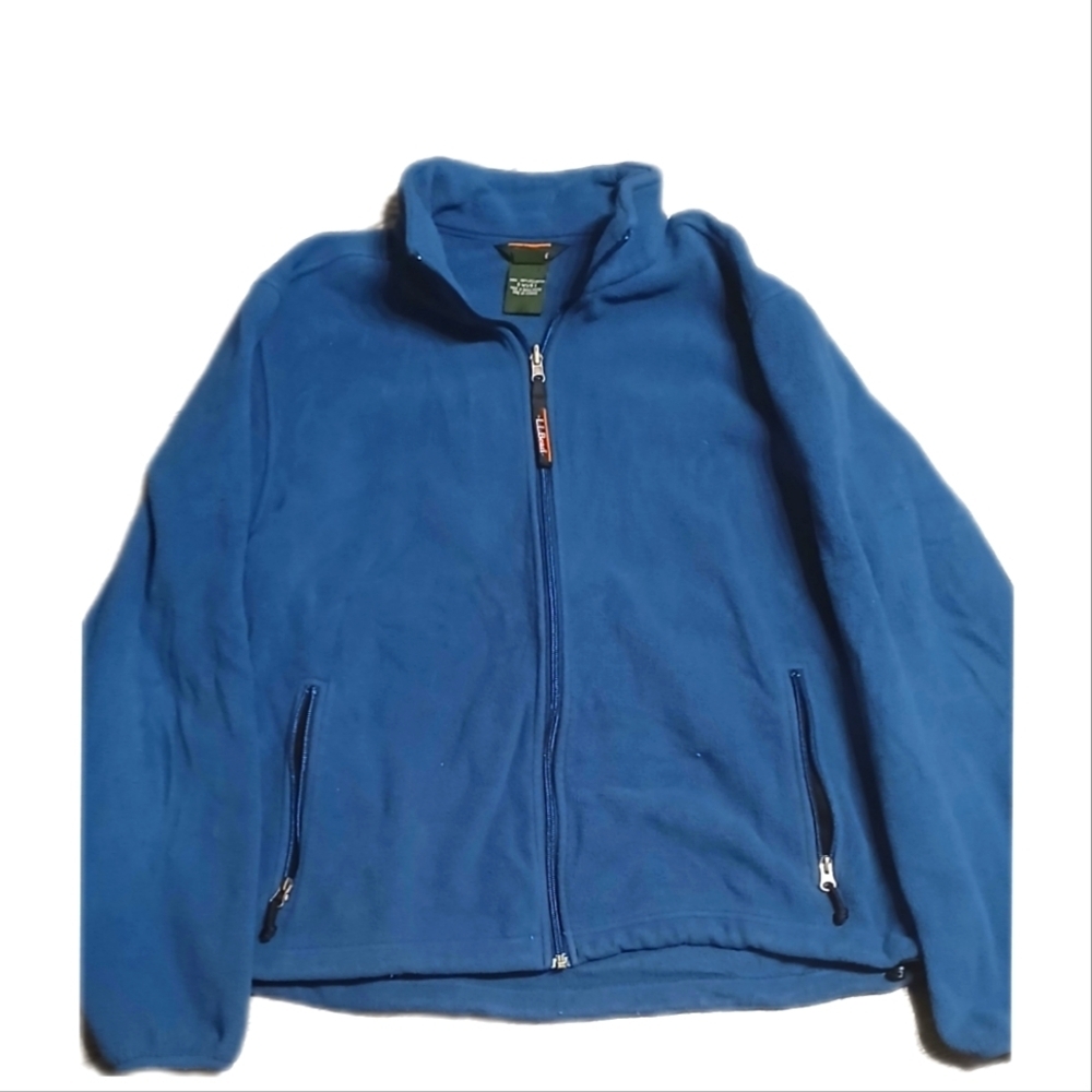 L.L.Bean Blue Fleece Jacket,Vintage 1990s LL Bean Zip Up Fleece Sweater Navy Blu